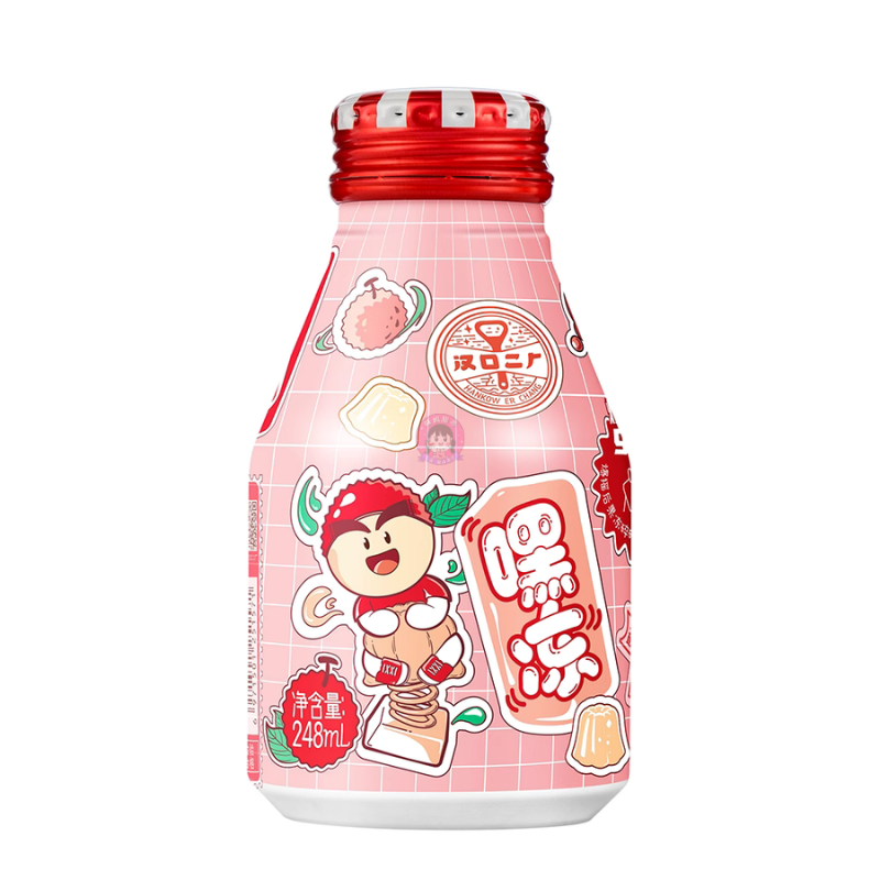 汉口二厂果冻汽水荔枝味248ml HKEC Juice Soda With Jelly Lychee