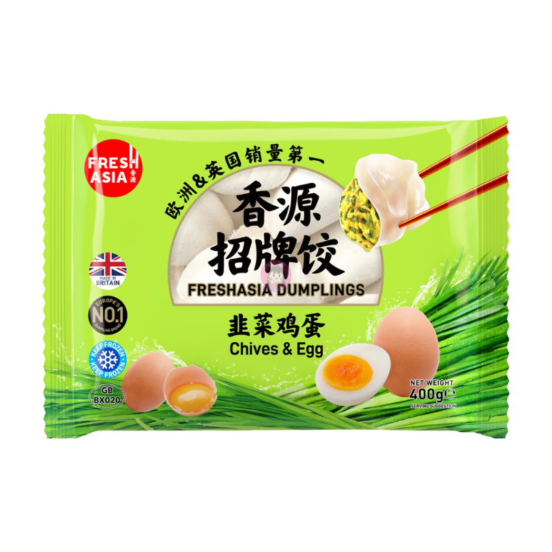 香源韭菜鸡蛋水饺400g Fresh Asia Chives & Egg Dumplings