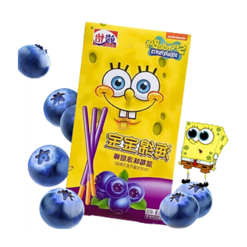 竣怡海绵宝宝巧克力棒蓝莓味48g Jun Yi Spongebob Chocolate Bar Blueberry Flavour