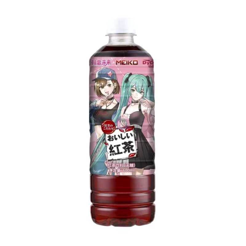 达亦多红茶饮料初音未来600ml DYDO Black Tea Drink Sugar Free