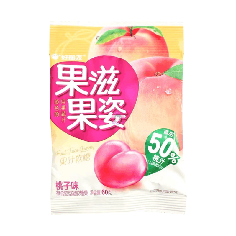 好丽友果滋果资软糖桃子味60g Orion Soft Candy Peach Flavour