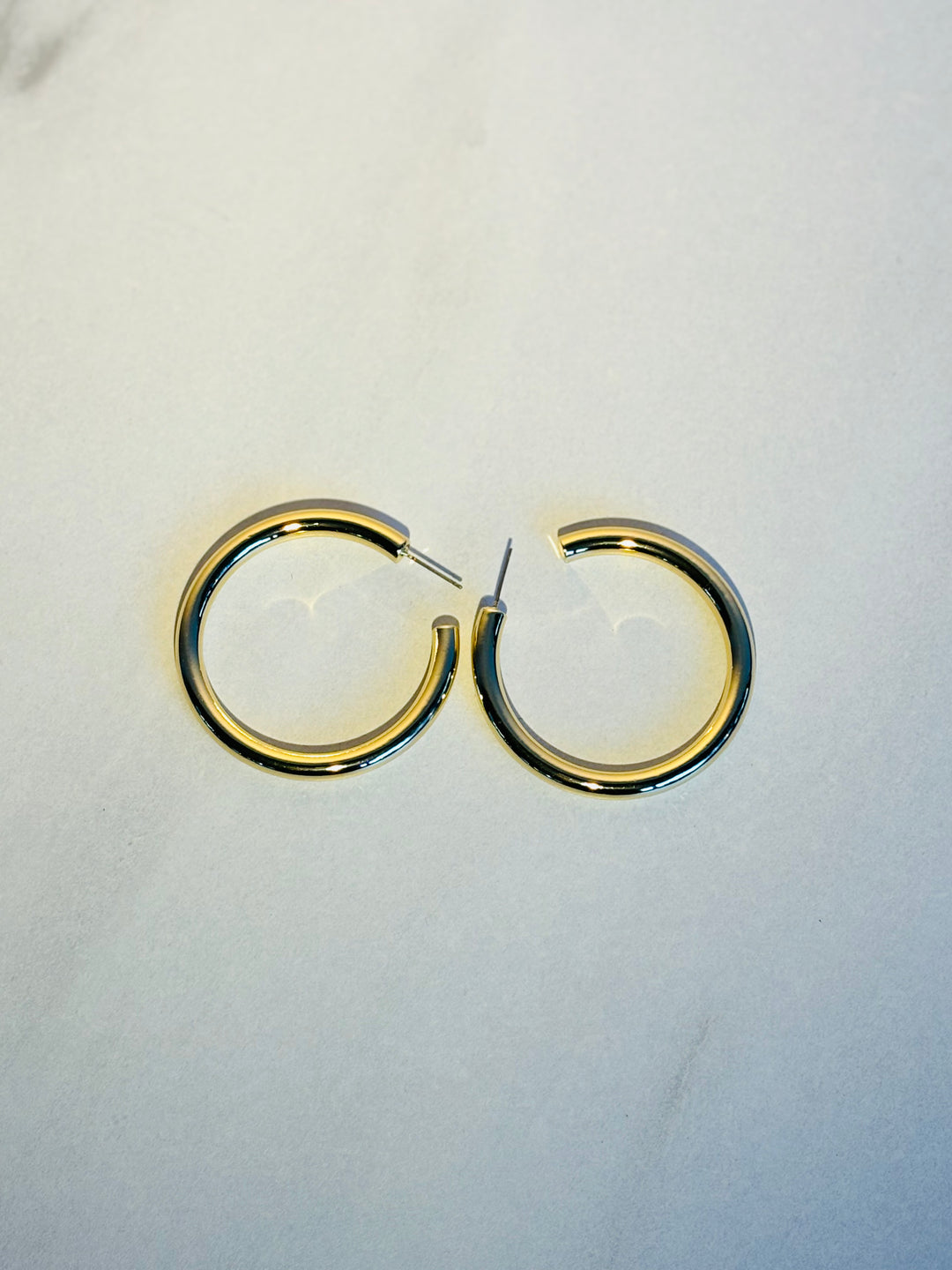 金色大号粗形环耳环 Gold Large Chunky Hoop Earrings