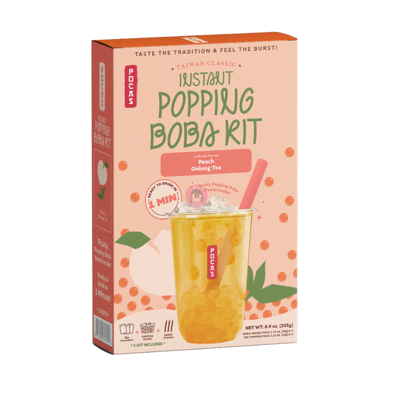 Pocas Popping Boba Kit Peach Oolong Tea Flavour 255g