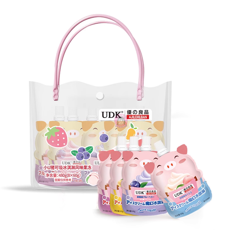 UDK小U猪吸吸乳酸菌果冻水果混合3pcks UDK Yogurt Konjac Mixed Fruit Flavour