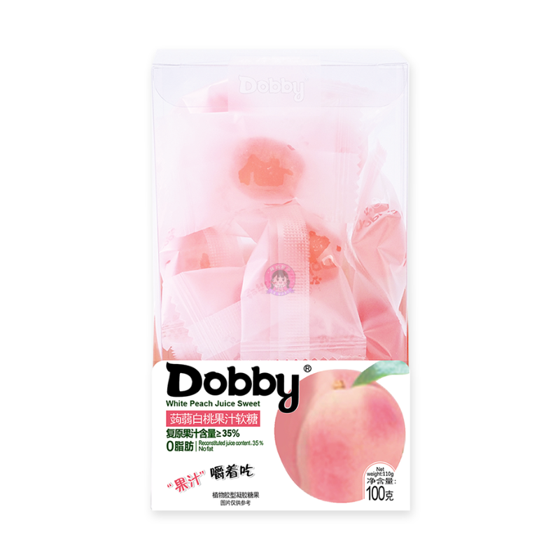 哆比果汁软糖蒟蒻白桃味100g Dobby Soft Candy Peach Flavour