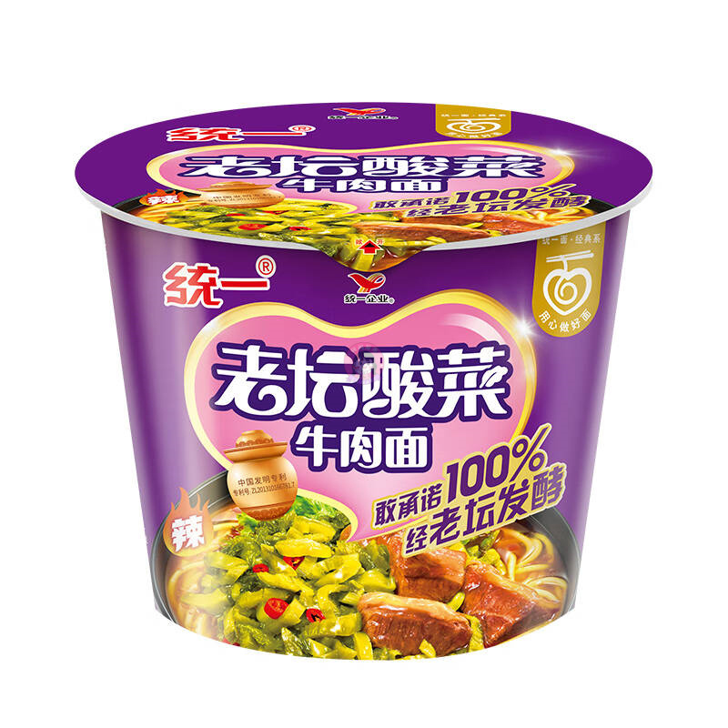 统一老坛酸菜牛肉面桶125g Unif Instant Noodle Beef & Sauerkraut
