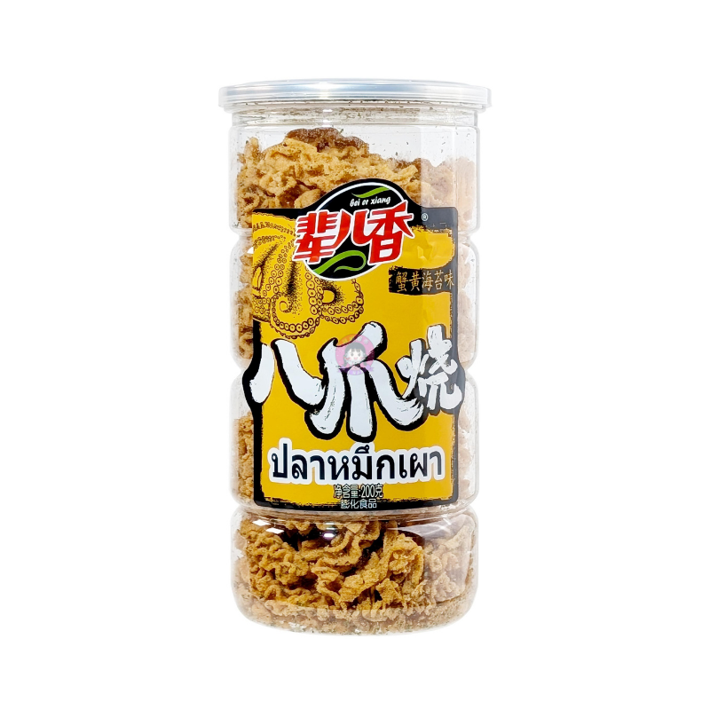 辈儿香八爪烧蟹黄海苔味200g Bei Er Xiang Octopus Crispy Cracker Crab Roe & Seaweed Flavour