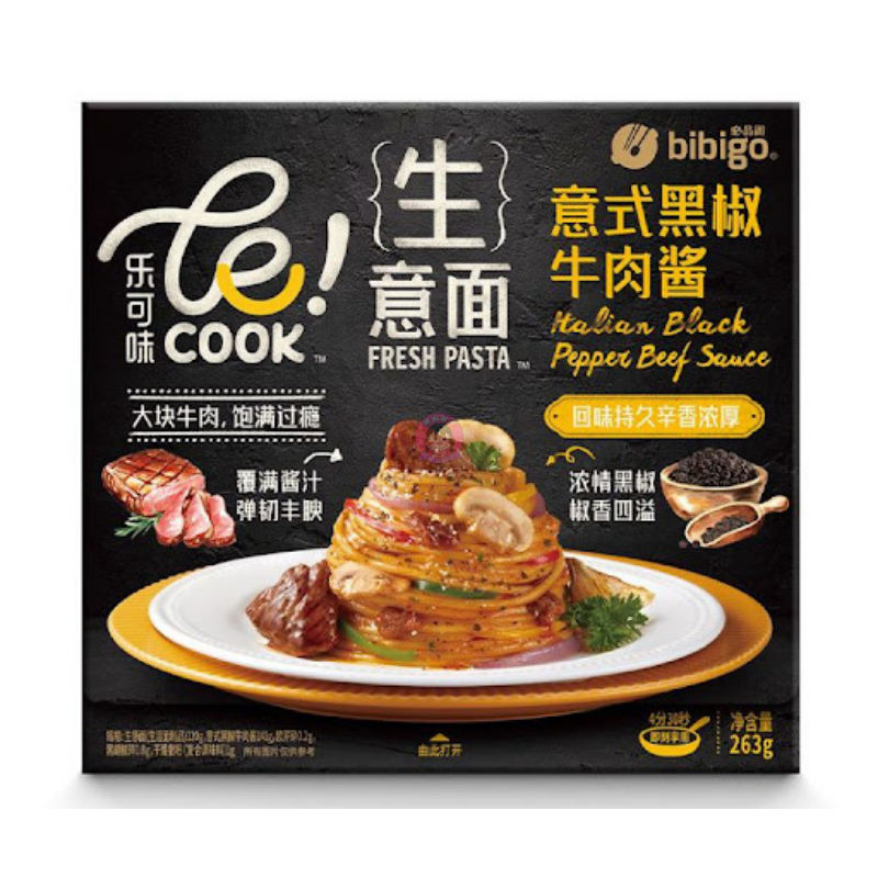 必品阁乐可味意式黑椒牛肉生意面263g Bibigo Le Cook Pasta Italian Beef With Black Pepper Flavour