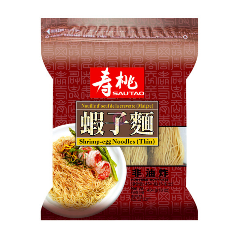 寿桃虾面细面454g ST Shrimp-Egg Noodle Thin