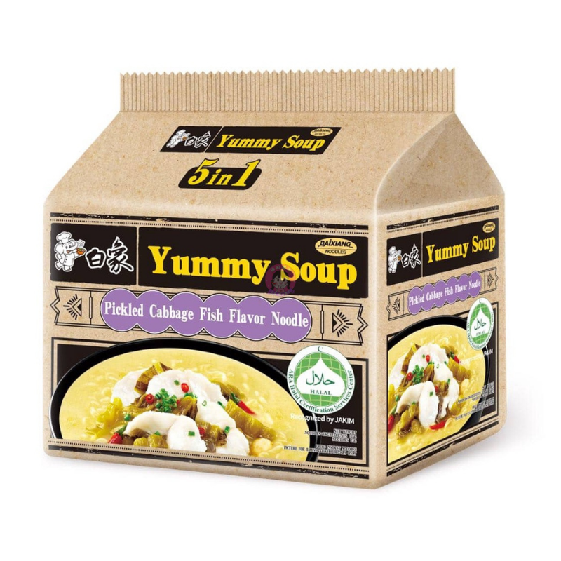 白象汤好喝金汤酸菜鱼味面5pcks 610g Baixiang Instant Noodle Pickled Cabbage Fish Soup Flavour