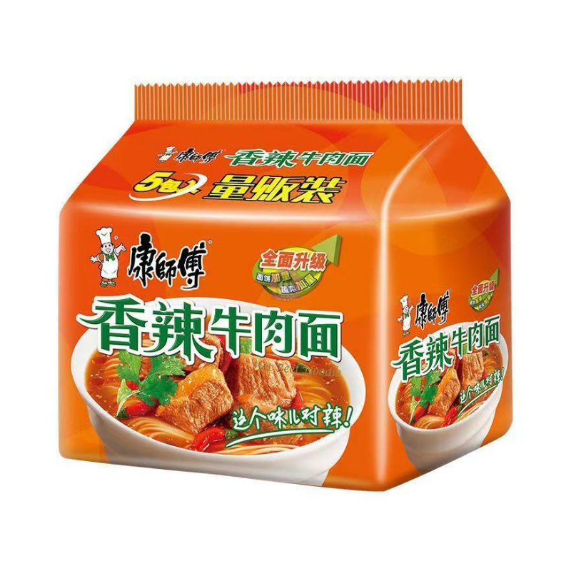 康师傅香辣牛肉面5pcks Master Kang Instant Noodle Spicy Beef Flavour