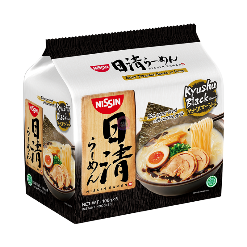 日清拉面九州黑麻油味5pcks Nissin Japanese Ramen Kyushu Black Sesame Oil Flaovur