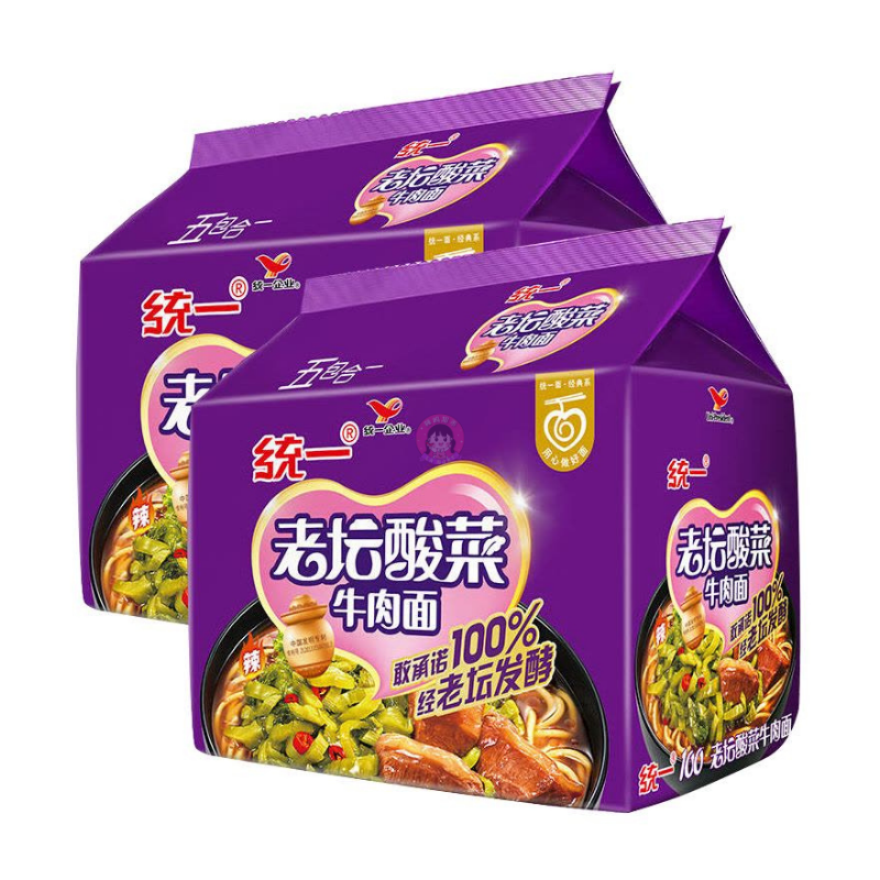 统一老坛酸菜牛肉面5pcks UNi Noodles Beef & Sauerkraut