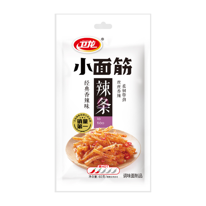 卫龙小面筋香辣60g WL Gluten Strips Spicy