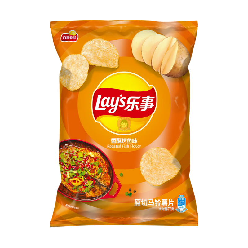 乐事薯片香酥烤鱼味70g Lay's Potato Chips Roasted Fish Flavour