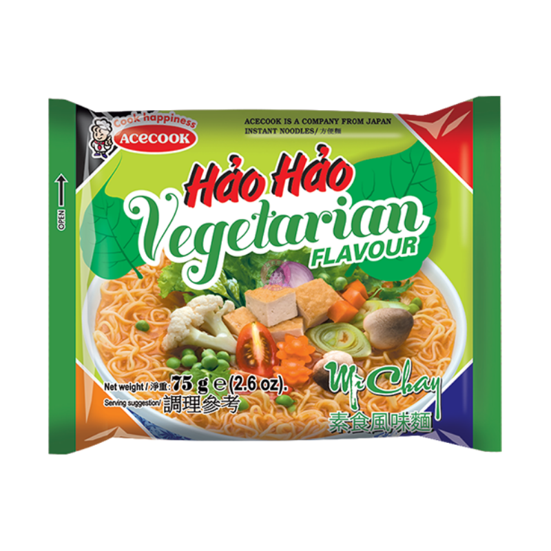 Acecook Hao Hao Instant Noodle Vegetarian Flavour 83g