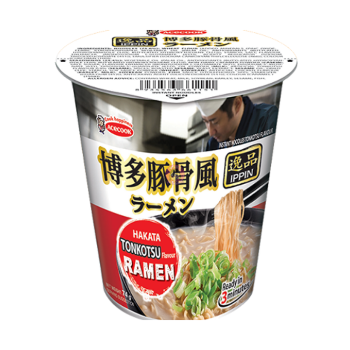 Acecook Ippin noodle Tonkotsu Flavour Cup 74g