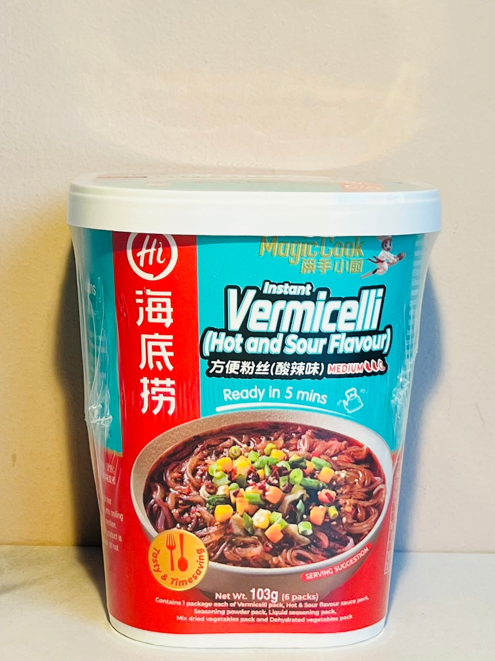 海底捞方便粉丝酸辣味103g HDL Instant Vermicelli Hot & Sour Flavour