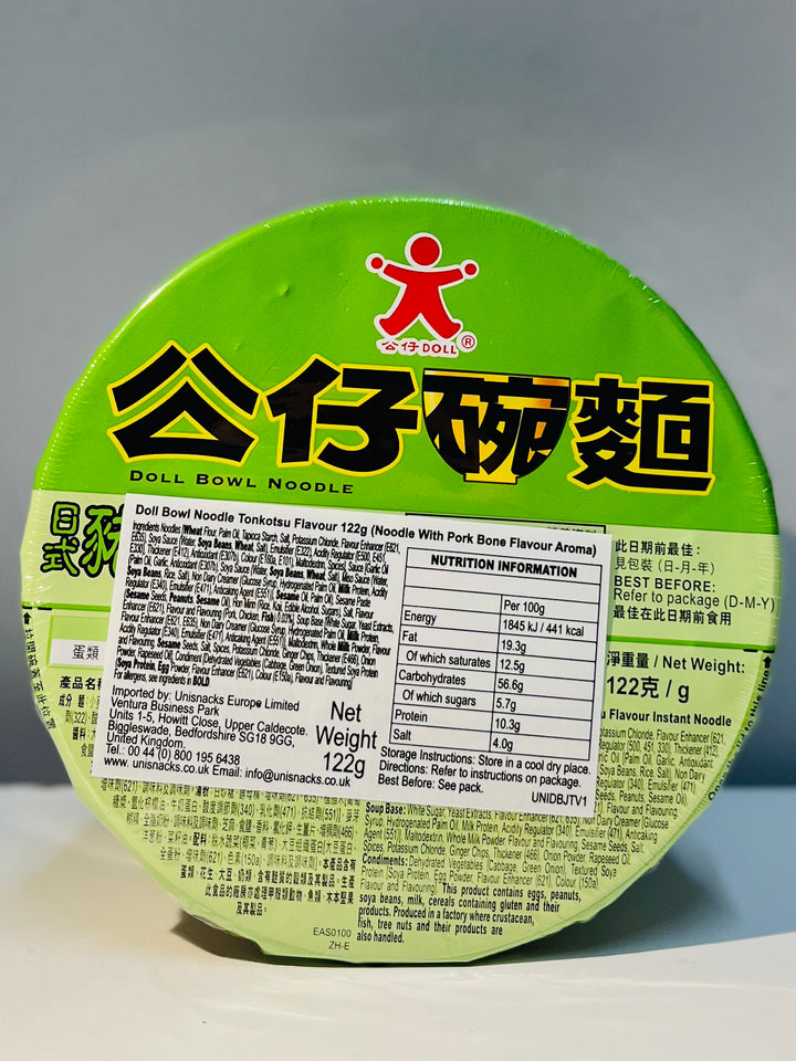 公仔日式猪骨浓汤味面碗122g Doll Tonkotsu Flavour Noodle Bowl