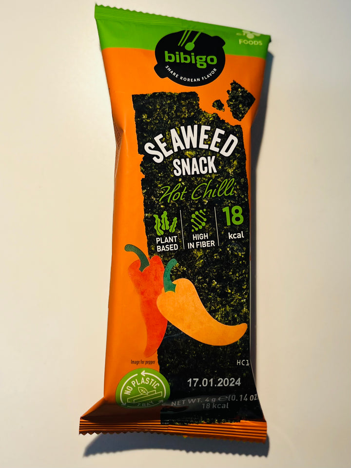 Bibigo Seaweed Snacks Hot Chilli Flavour 4g 必品阁零食紫菜香辣味