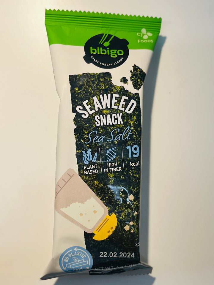 Bibigo Seaweed Snacks Sea Salt Flavour 4g 必品阁零食紫菜海盐味