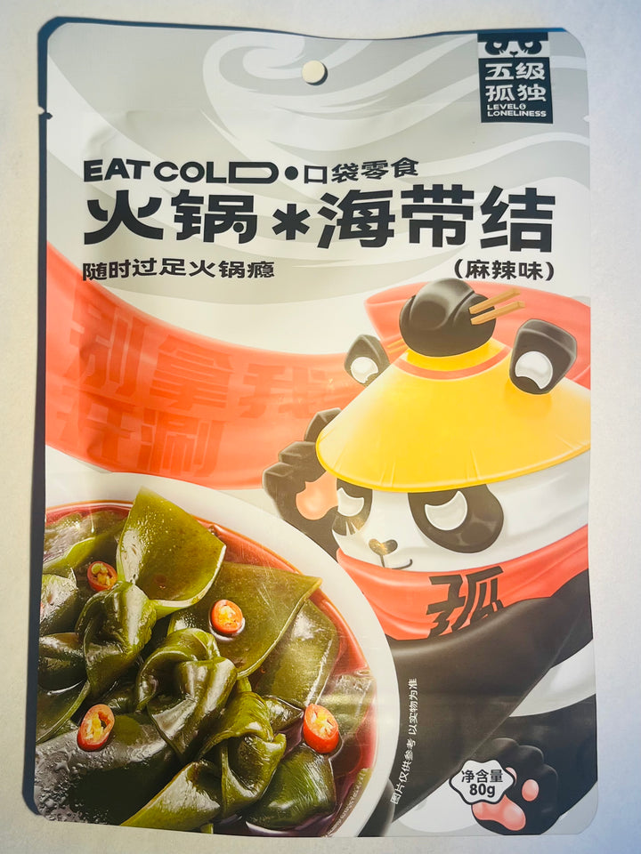 五级孤独火锅海带结麻辣味80g WJGD Hot Pot Kelp Knot Spicy Flavour
