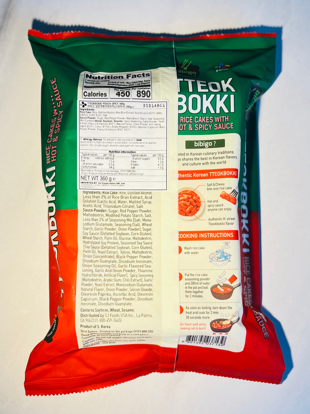 CJ Tteokobokki Rice Cake With Sweet & Spicy Sauce 360g