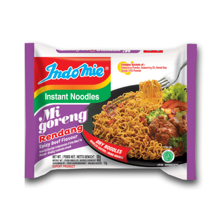 Indomie Stir Fry Noodle Rendang Spicy Beef Flavour 80g 印尼捞面辣牛肉味