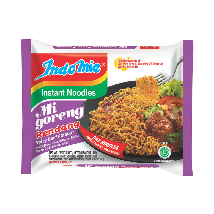 Indomie Stir Fry Noodle Rendang Spicy Beef Flavour 80g 印尼捞面辣牛肉味