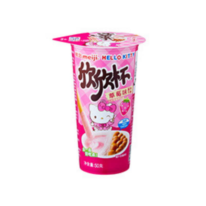 Meiji Hello Kitty Yan Yan Strawberry Flavour 50g 明治欣欣杯Hello Kitty草莓味