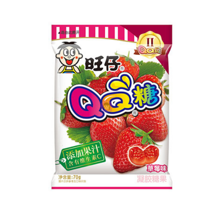 旺仔QQ糖草莓味70g WW QQ Gummy Candy Strawberry