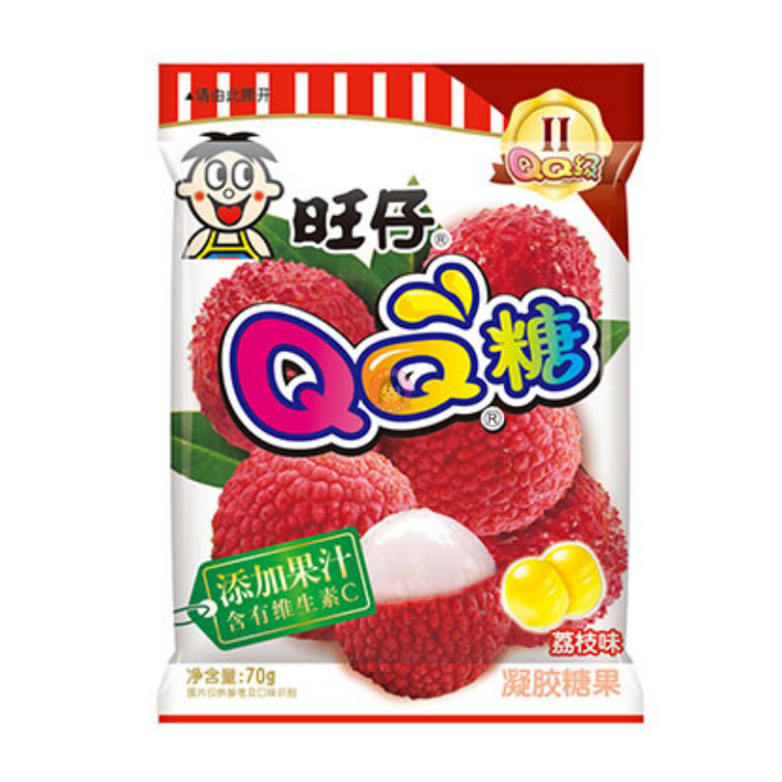旺仔QQ糖荔枝味70g WZ QQ Gummy Candy Lychee