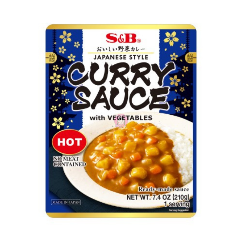 S&B Curry Sauce With Vegetable Hot 210g