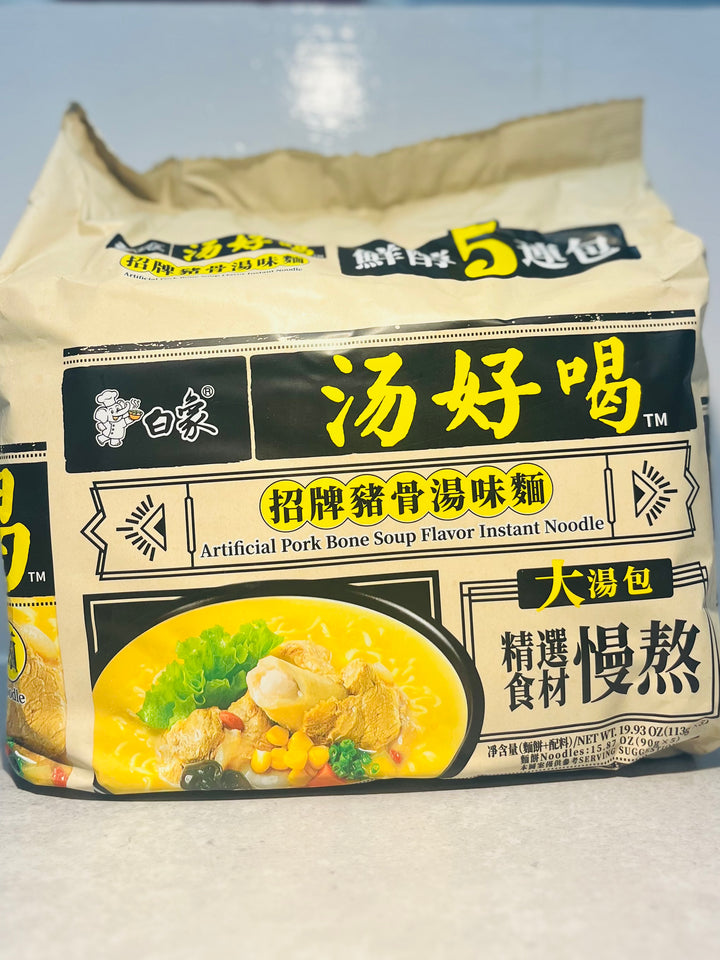 白象汤好喝猪骨汤味面5pck 565g Baixiang Instant Noodle Pork Bone