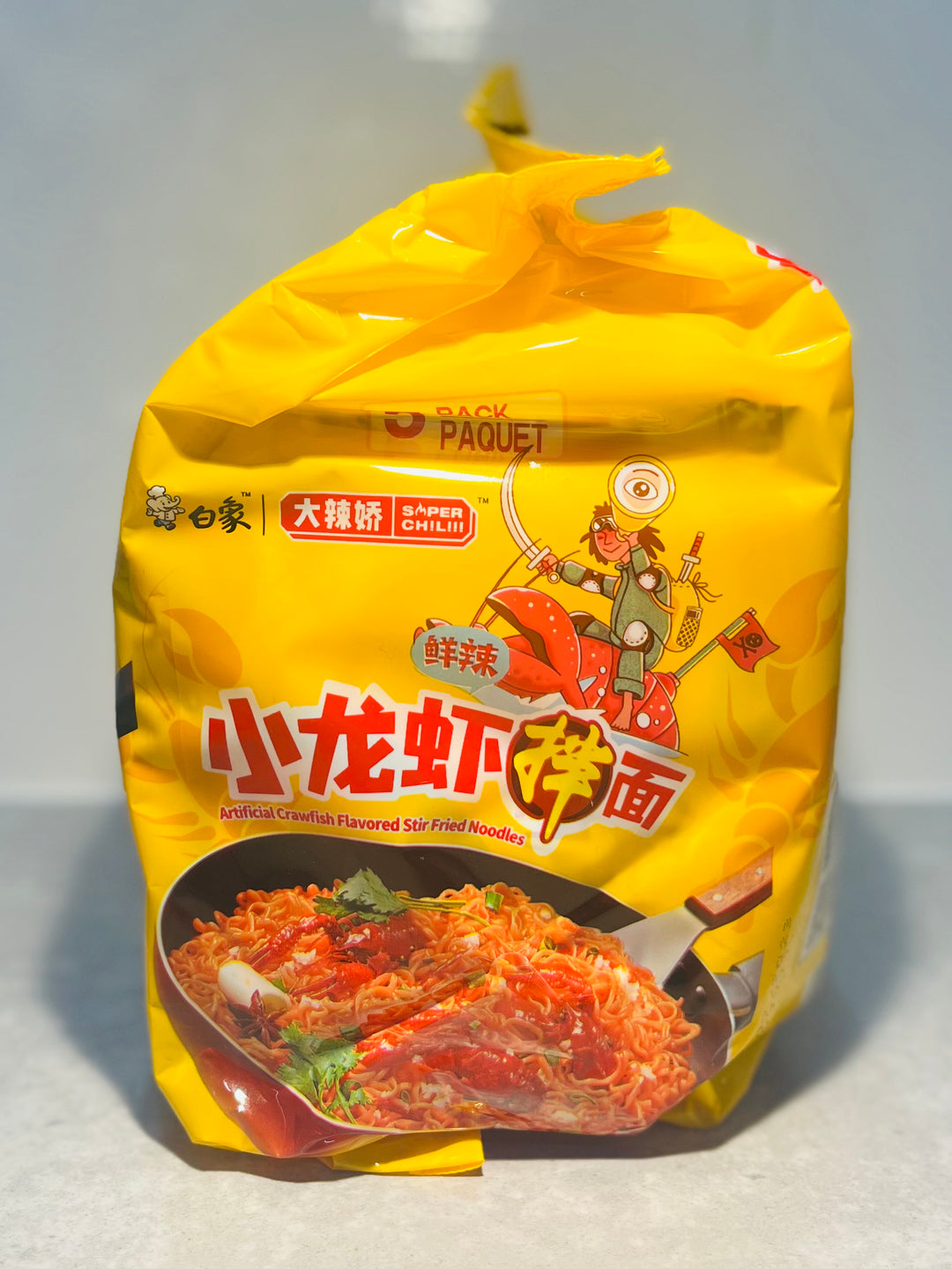白象大辣娇小龙虾拌面5pck 565g Baixiang Instant Noodle Craw Fish