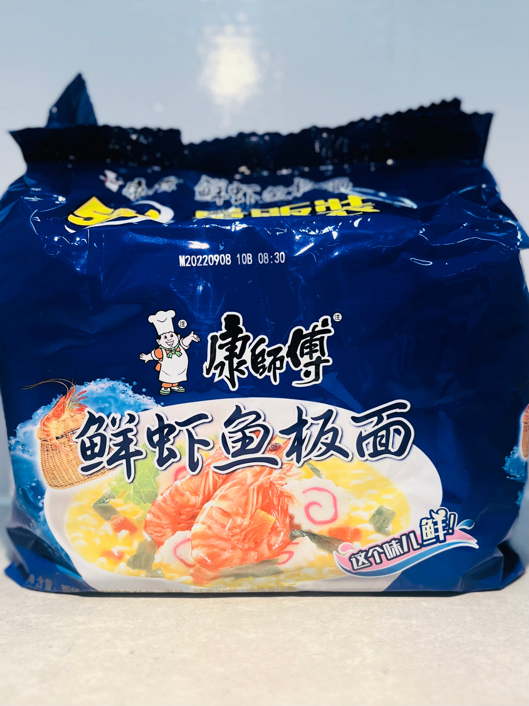康师傅鲜虾鱼板面5pcks MK Fish and Shrimp Instant Noodle