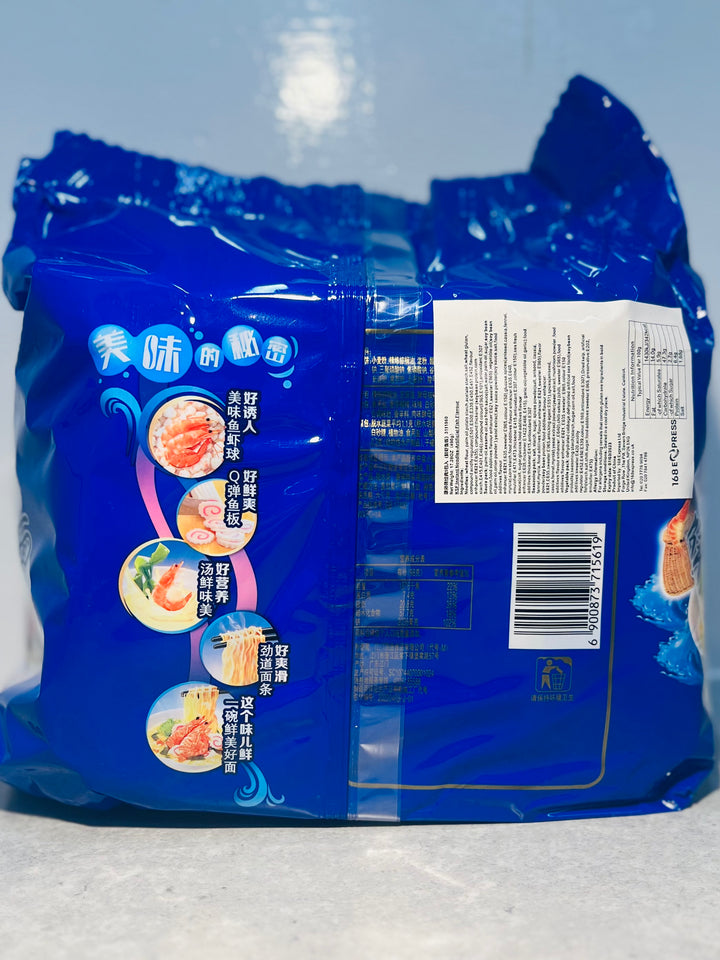 康师傅鲜虾鱼板面5pcks MK Fish and Shrimp Instant Noodle