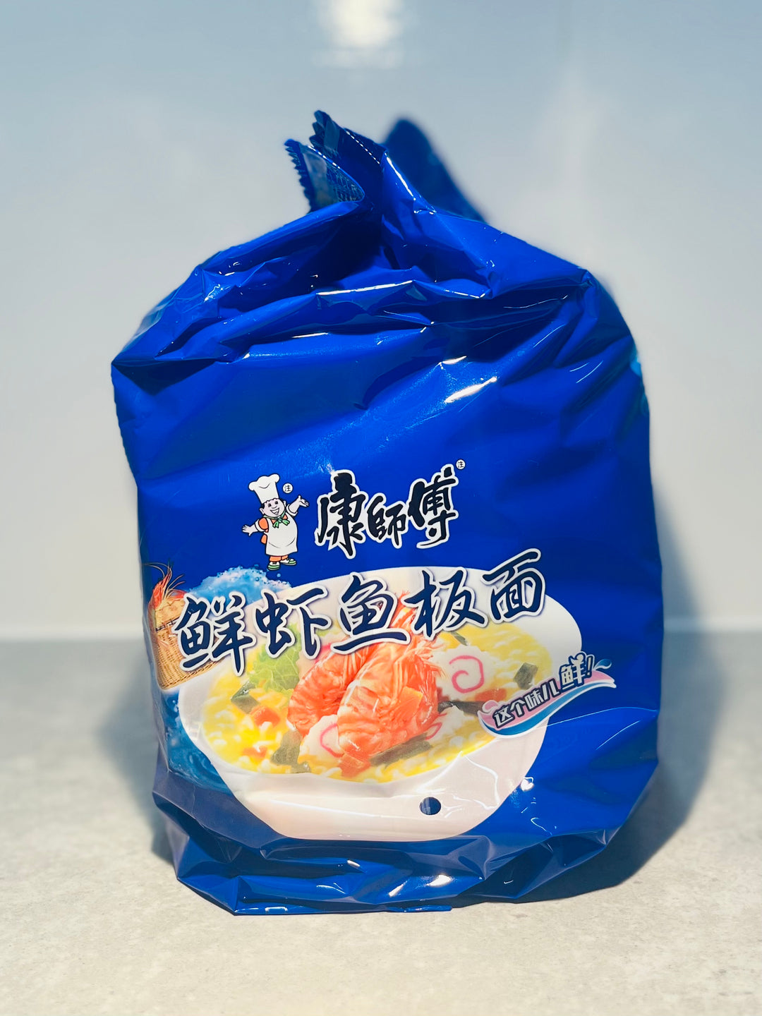 康师傅鲜虾鱼板面5pcks MK Fish and Shrimp Instant Noodle