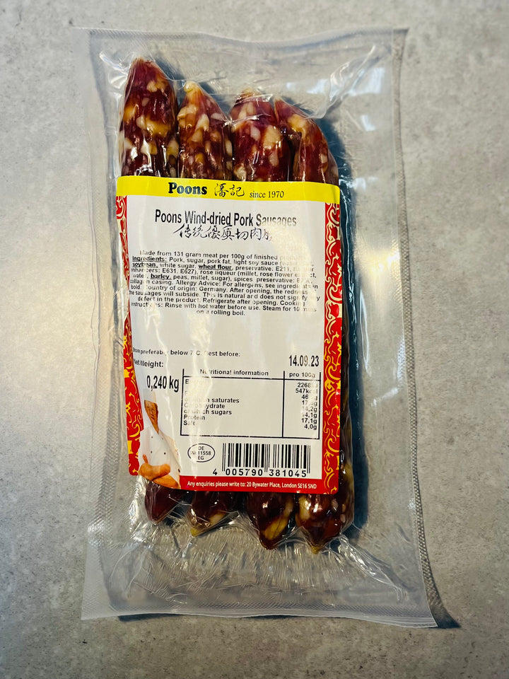 潘记肉肠120g Poons Wind-Dried Pork Sausages