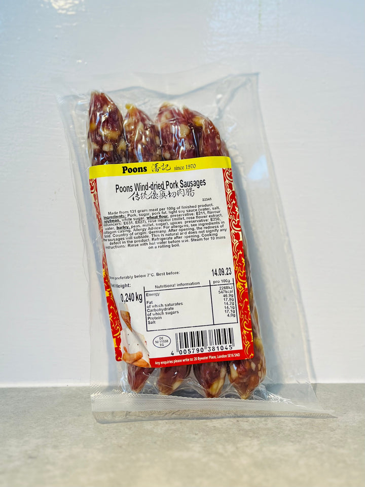 潘记肉肠120g Poons Wind-Dried Pork Sausages