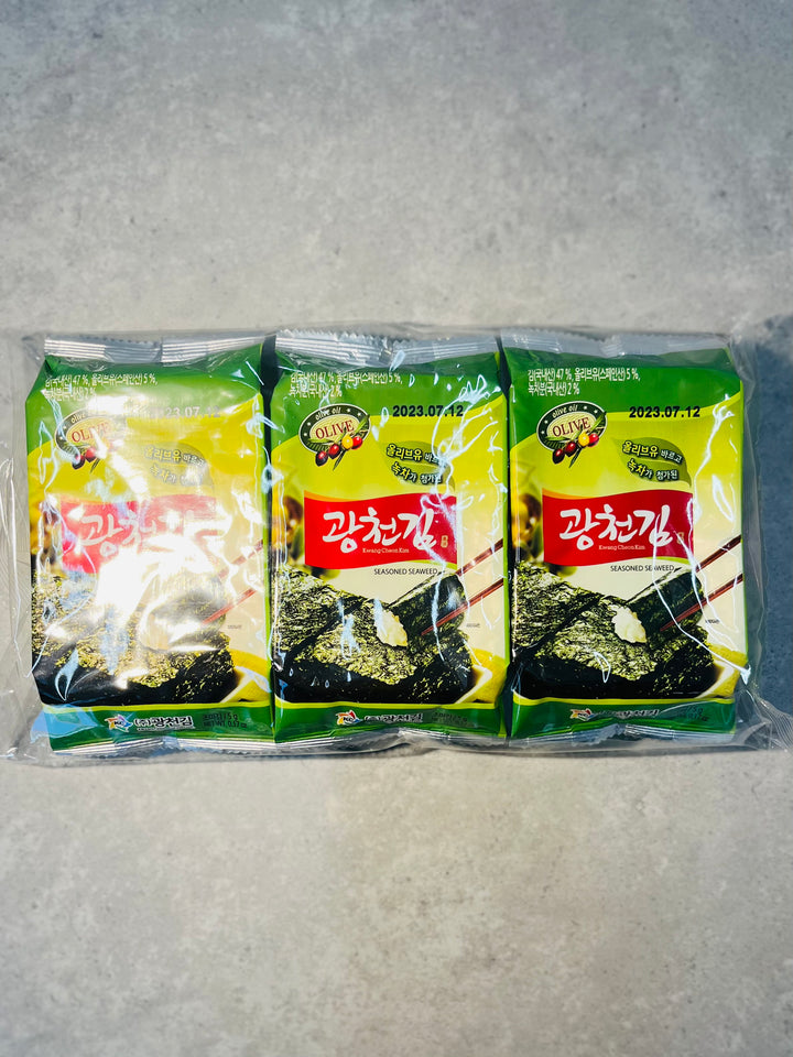 Kwang Cheon Kim Olive oil Seasoned Seaweed 5g 3pck