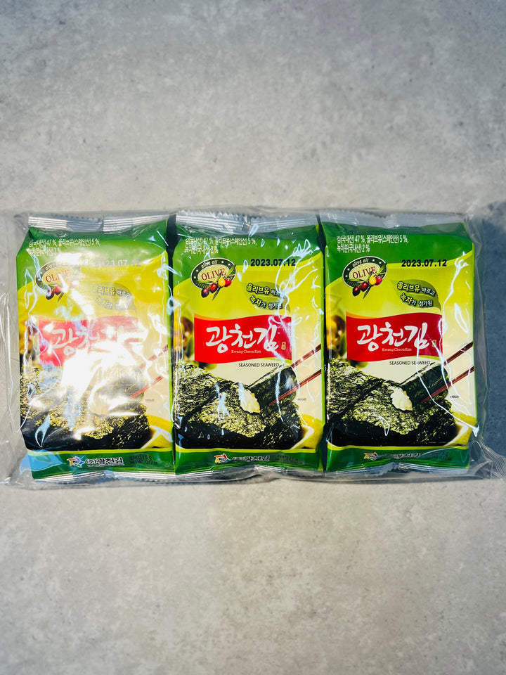Kwang Cheon Kim Olive oil Seasoned Seaweed 5g 3pck