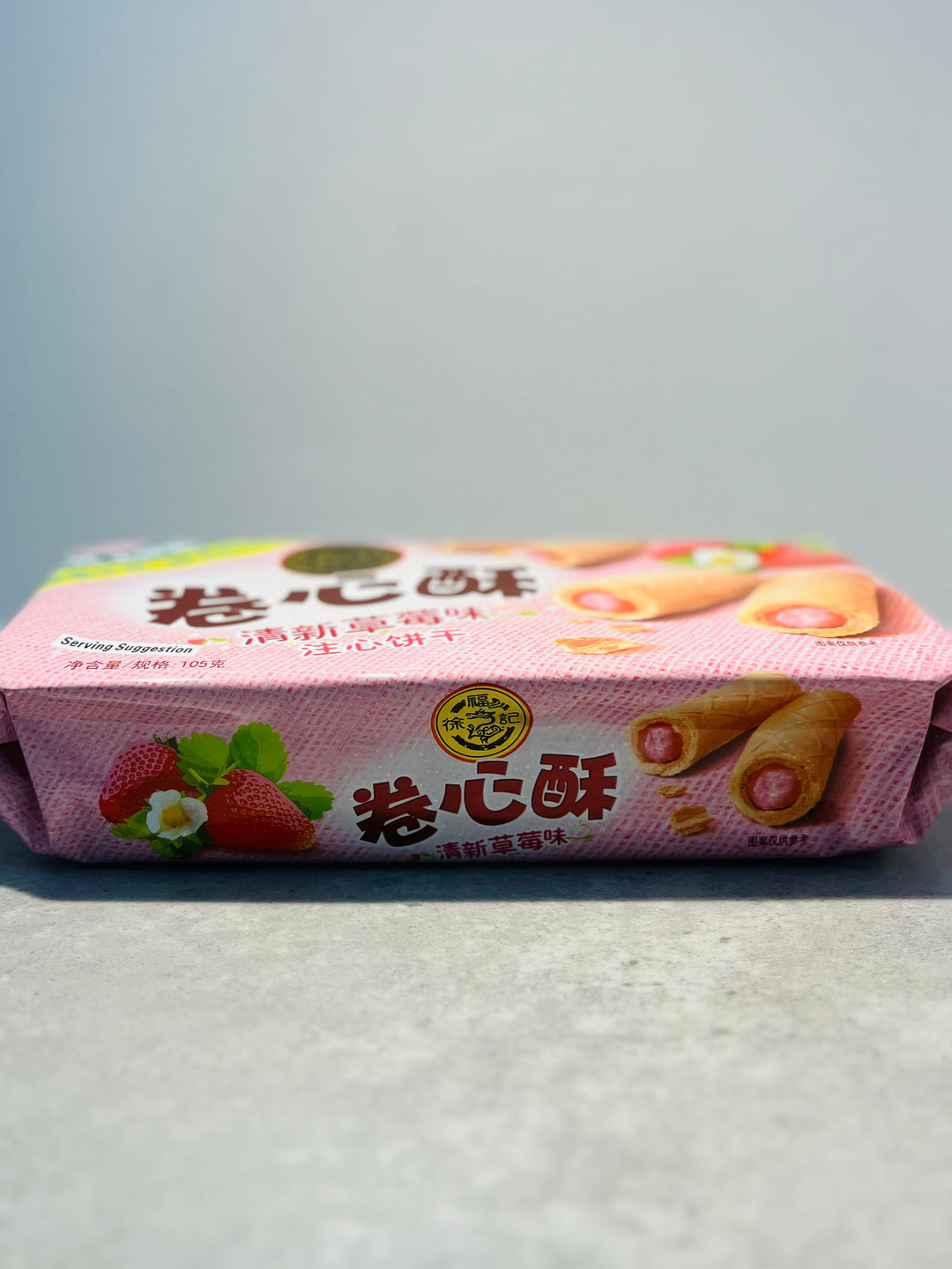 徐福记草莓卷心酥105g HSU Roll Cookie Strawberry Flavour