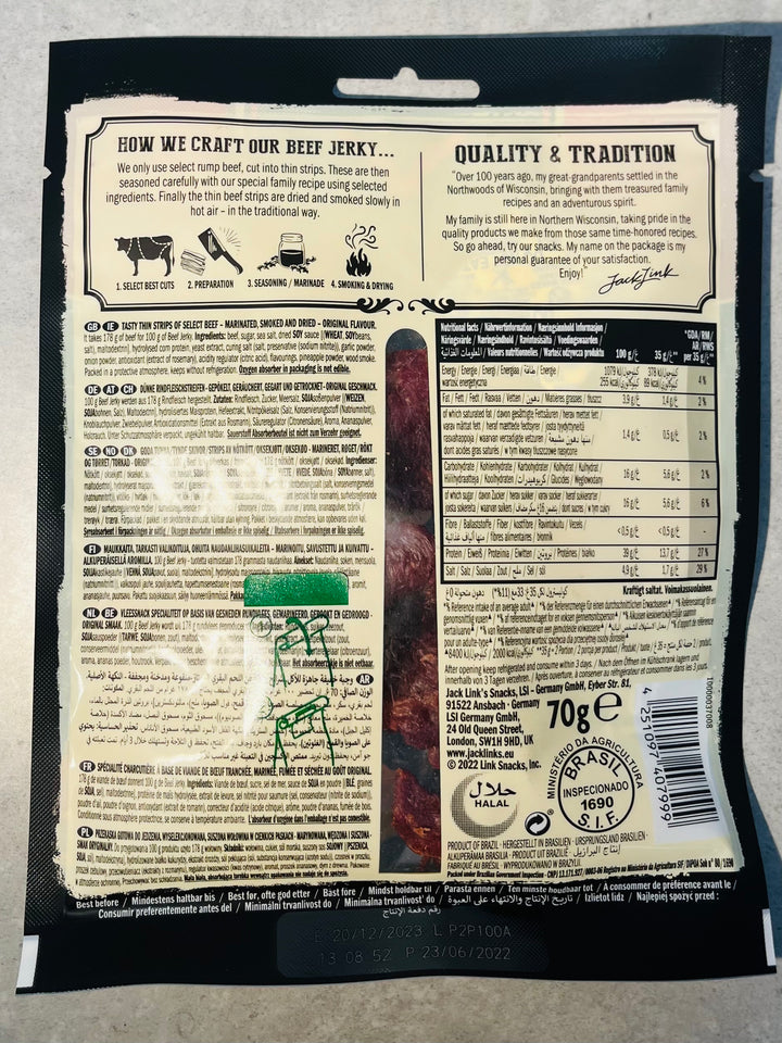 Jack Link's Beef Jerky Original 70g 牛肉干原味