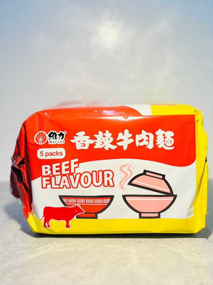 维力香辣牛肉面5pcks WL Instant Noodle Spicy Beef Flavour