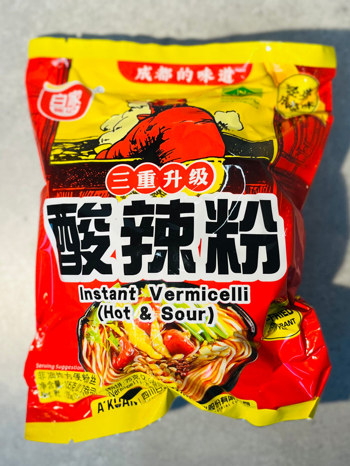 白家袋装红薯粉丝-酸辣105g BJ potato Vermicelli bag Sour Hot 105g
