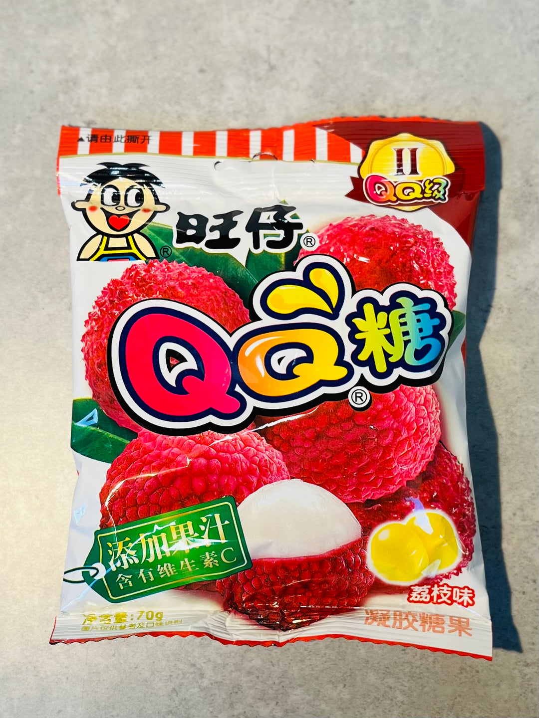 旺仔QQ糖荔枝味70g WZ QQ Gummy Candy Lychee