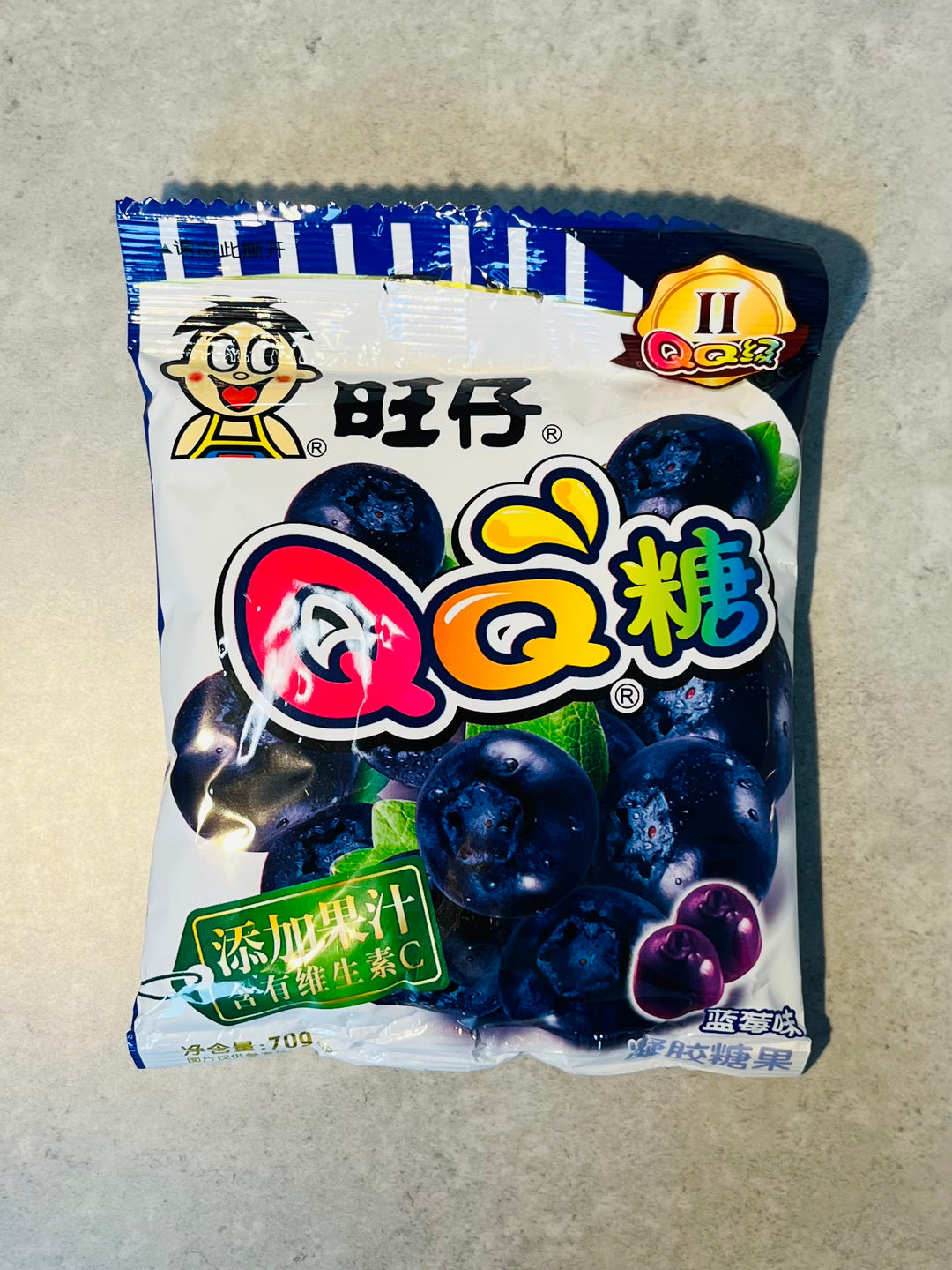 旺仔QQ糖蓝莓味70g WZ QQ Gummy Candy Blueberry
