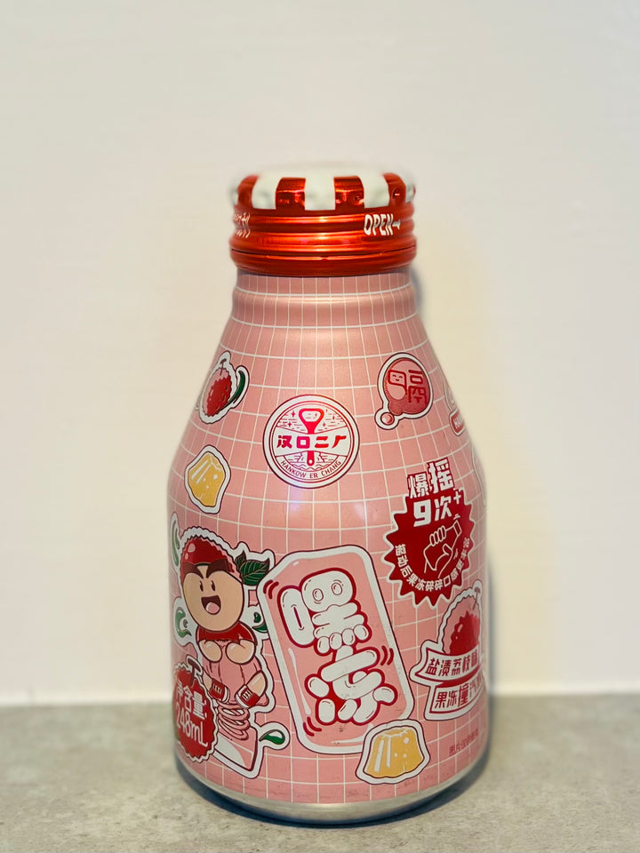 汉口二厂果冻汽水荔枝味248ml HKEC Juice Soda With Jelly Lychee