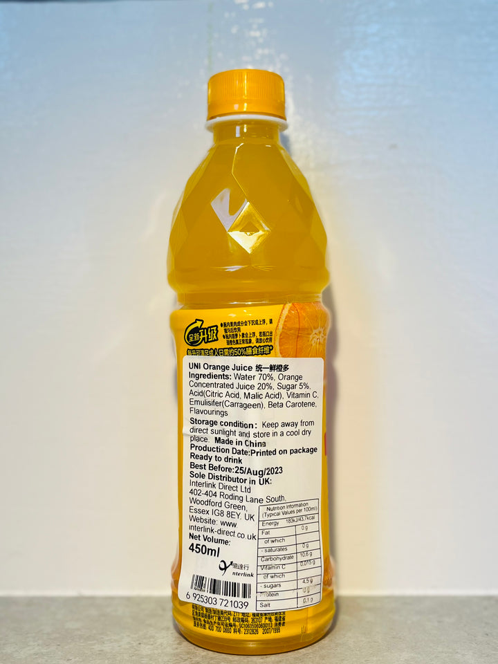 统一鲜橙多450ml Unif Orange Juice